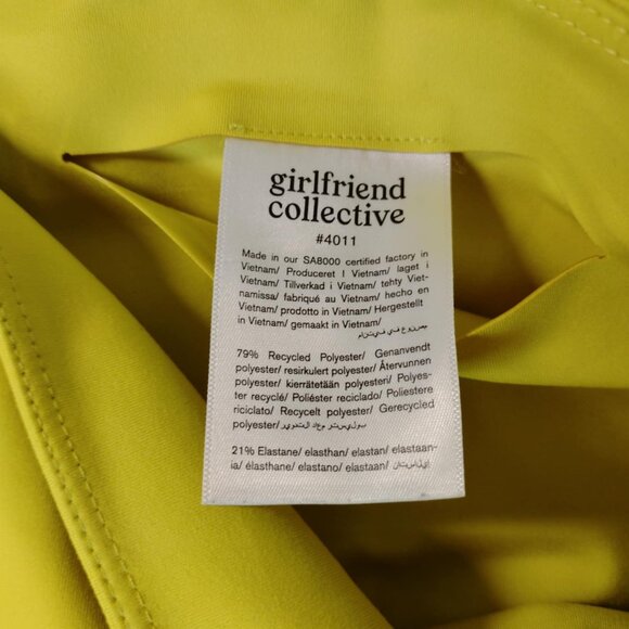 Girlfriend Collective Women S Yellow Bike Shorts Recycled Fabric Fitness Fashion - Picture 7 of 8